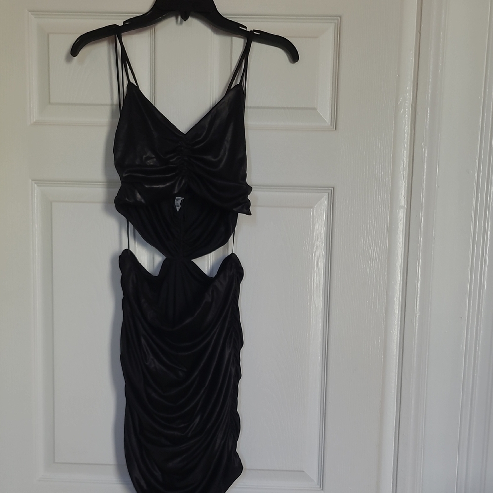 BP Black Ruched Cutout Dress